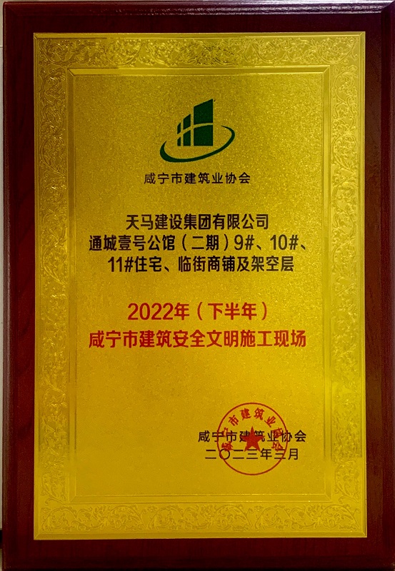 2022年下半年鹹甯市建築安全文明施工現場（通城壹号公館二期）